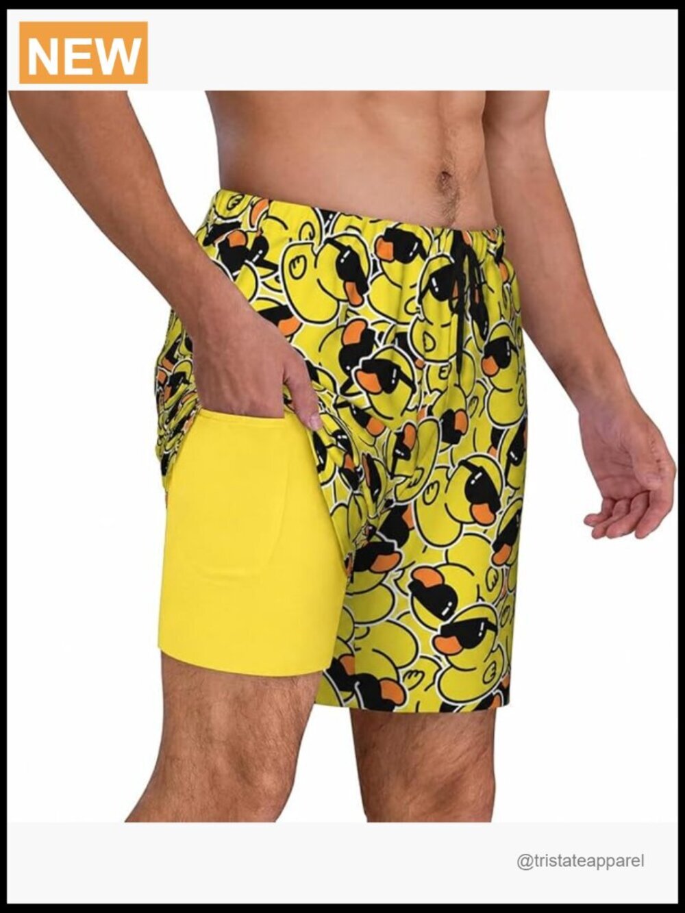 Men's Swim Trunks 7" with Compression Liner Quick Dry Board Shorts
